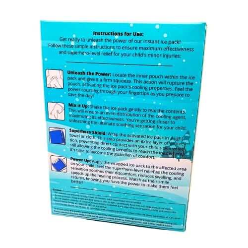 Life Safety Pro Instant Ice Pack Rear instructions on how to use safely. 