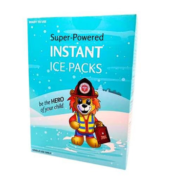 Front of the box of Instant Ice packs from the Life Safety Pro. 3 per box. 