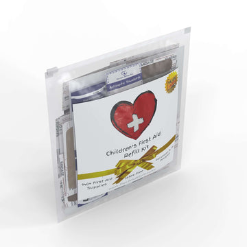 Refill Kit for the Children's First Aid and CPR Kit with enough supplies for 2 medium first aid kits. High quality medical supplies from The Life Safety Pro