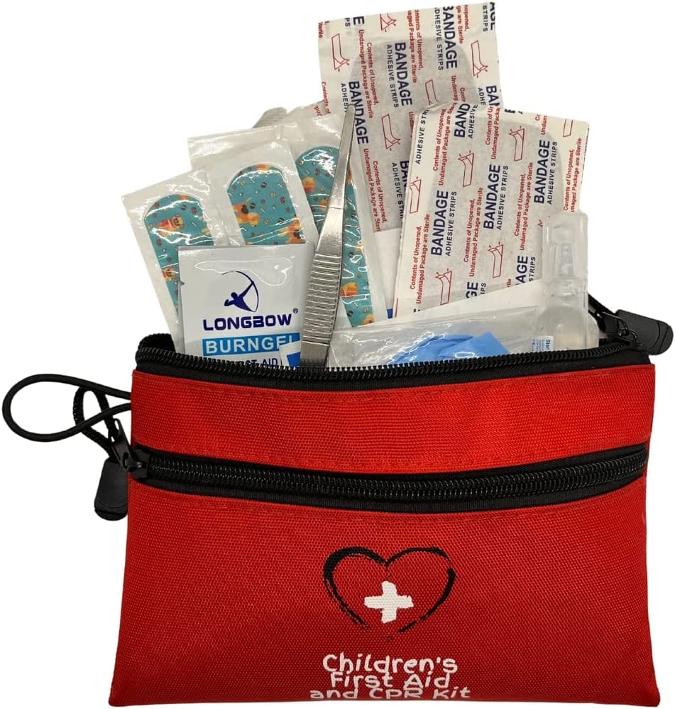 Mini First Aid Kit with supplies showing